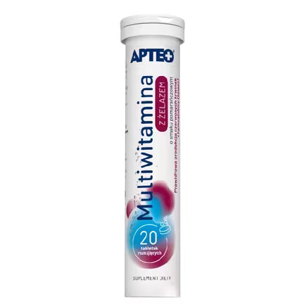 Multivitamin mit Eisen APTEO, 20 Brausetabletten, Orangengeschmack