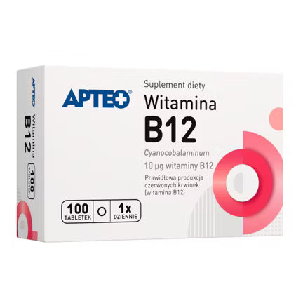 Vitamin B12 APTEO, 100 Tabletten – Unterstützung für Blutbildung, Energie und Nervensystem