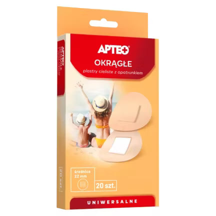 Runde hautfarbene Pflaster mit Wundauflage, 20 Stück – SYNOPTIS PHARMA