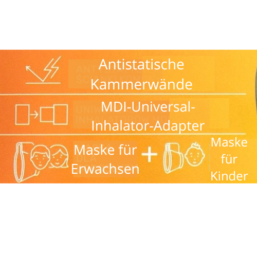 KI-200 Inhalationskammer mit Masken für Erwachsene/ Kinder, Asthma, Atemtherapie
