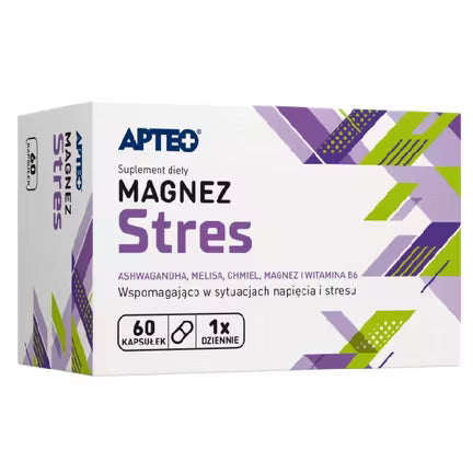 Magnez Stres APTEO – Unterstützung bei Stress und Ermüdung, 60 Kapseln